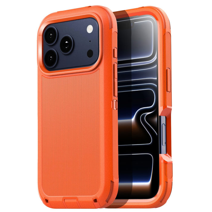 Rugged Shockproof Heavy Duty Hard Cover Case for iPhone 17 Pro 17 Pro Max Orange by Merch Section