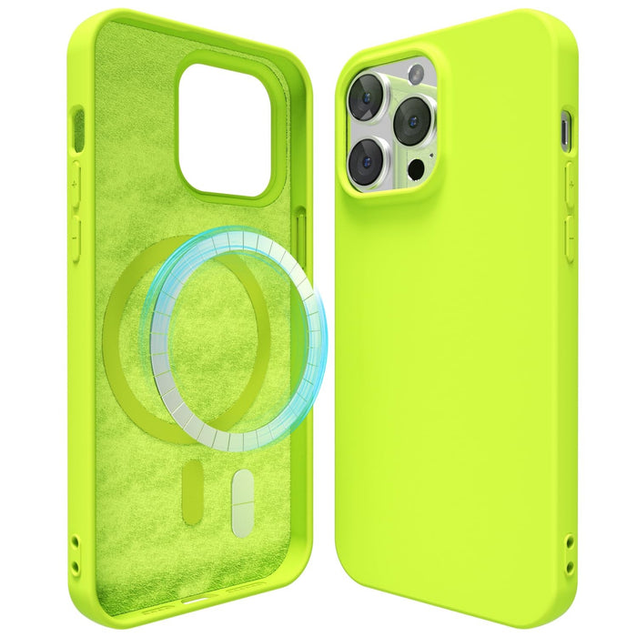 Silicone Case for iPhone 14 Pro Magnetic Neon Green by Merch Section