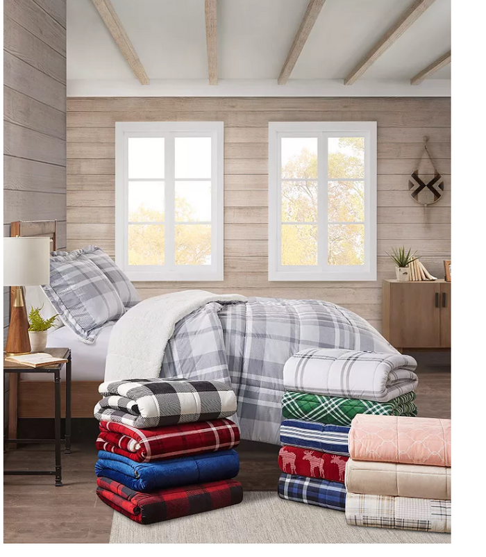 Premier Comfort Reversible Velvet to Sherpa Comforter, King by Vanessa Jane
