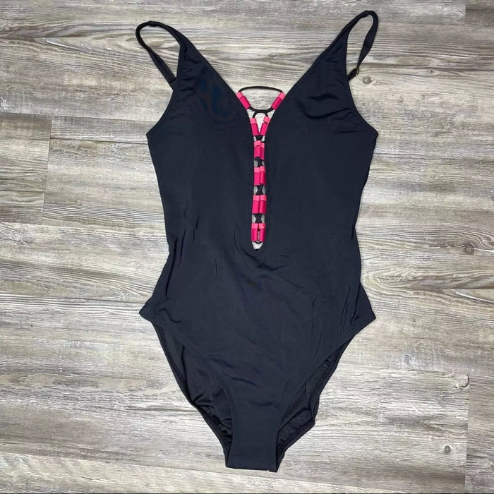 Bleu Rod Beattie James Bonded Black and Rouge One Piece, Size 4 by Vanessa Jane