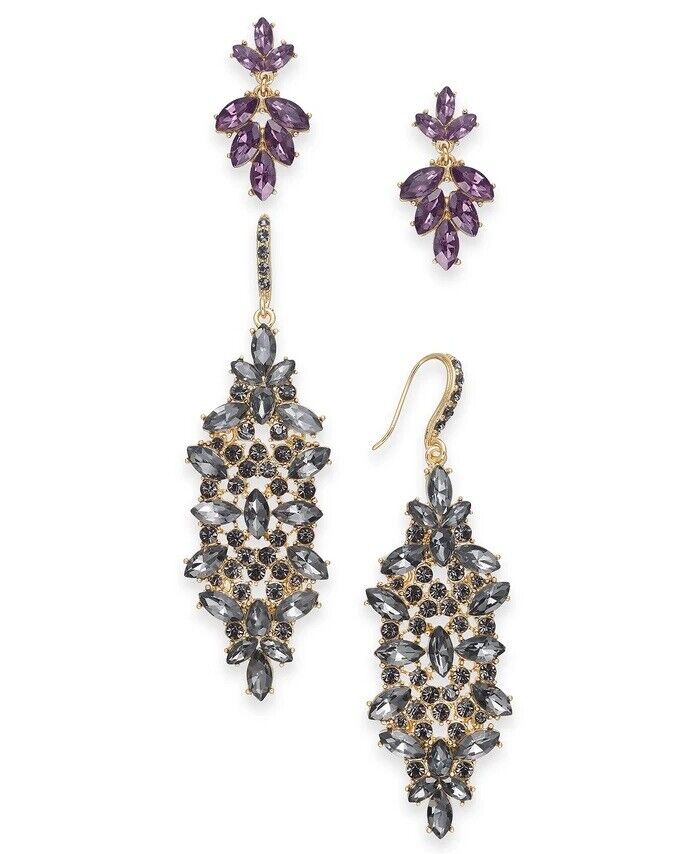 I.n.c. Day & Night Gold-Tone 2-Pc. Set Multi-Stone Cluster Drop Earrings by Vanessa Jane