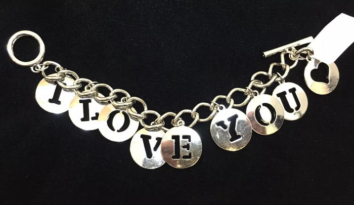 Holiday Lane I Love You Charm Bracelet Silver Tone by Vanessa Jane