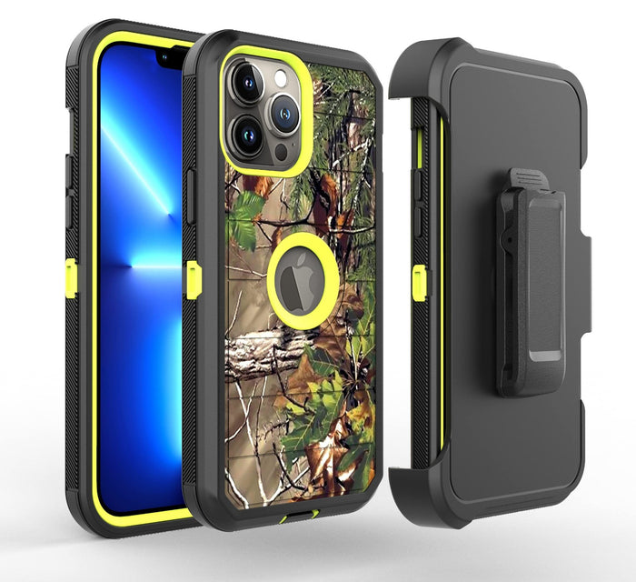 Defender Case for iPhone 13 Pro Max Clip Camo Green by Merch Section