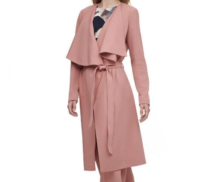 Dkny Draped-Lapel Trench Coat, Size 12 by Vanessa Jane