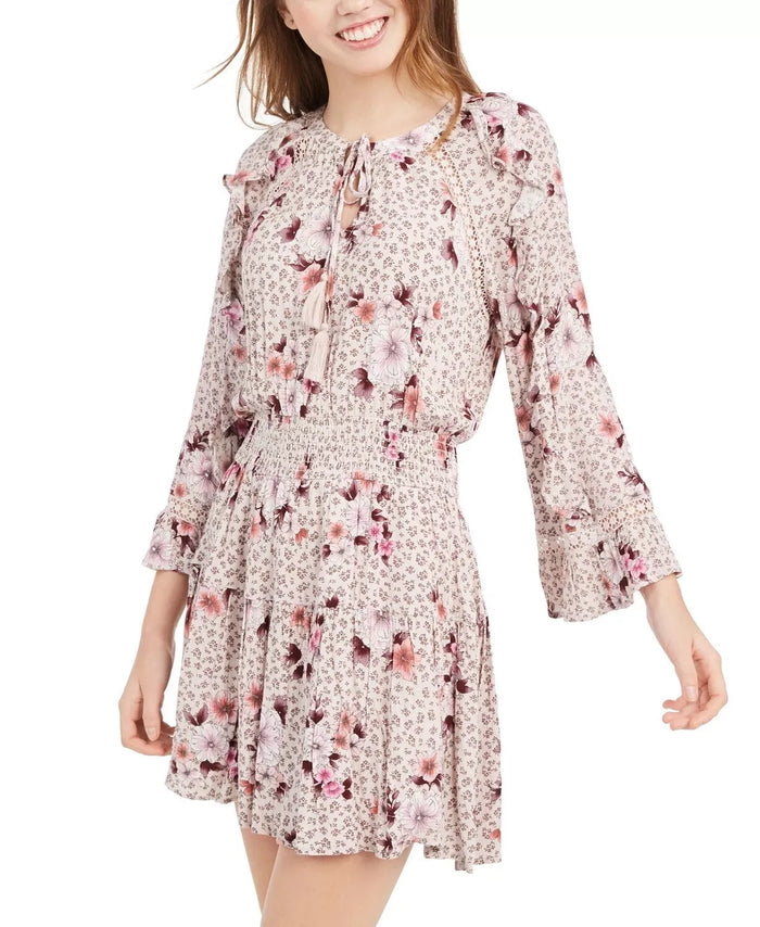 American Rag Juniors Ruffled Floral-Print Peasant Dress, Size XXS by Vanessa Jane