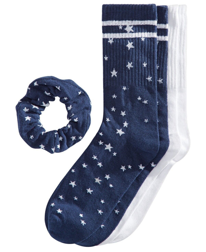 Jenni 2 Pair Crew Socks and Scrunchie Set by Vanessa Jane