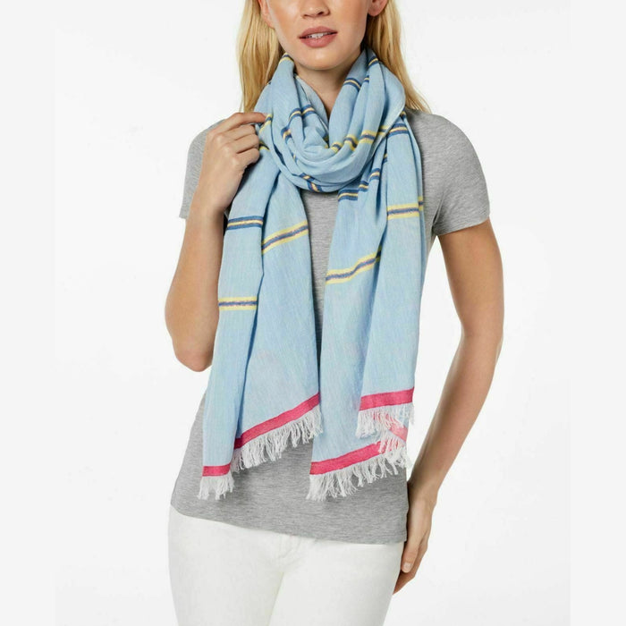 Echo Design Women's Cabana Stripe Cotton Wrap Coastal Blue One Size by Vanessa Jane