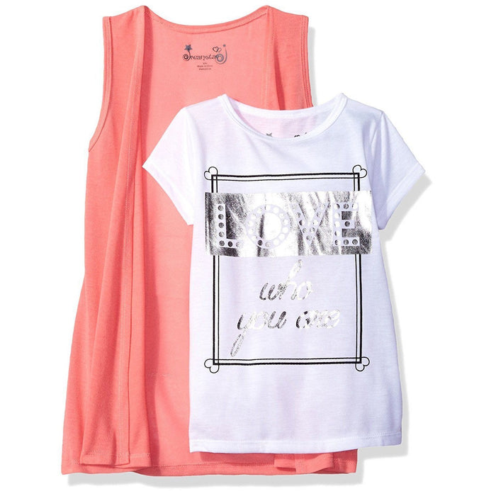 Dream Star Little Girls Short Top W/Duster Vest-Full 2 Pc Set, Size 5 by Vanessa Jane