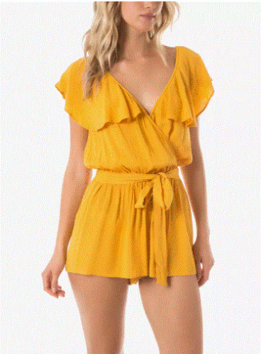 O’Neill Women’s Ruffled Romper Swim Cover-Up – XS by Vanessa Jane
