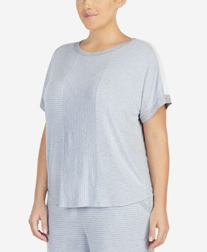 DKNY Plus Size Contrast-Trim Pajama Top, Size 2X by Vanessa Jane