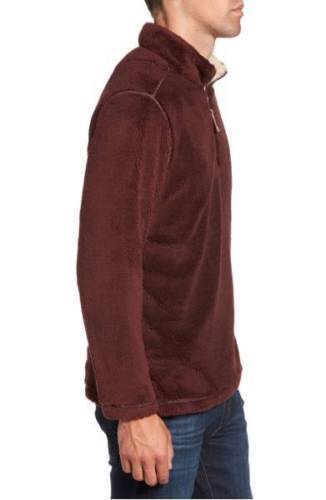True Grit Mens Pebble Pile 1/4 Zip Pullover, Vintage Wine, XS by Vanessa Jane