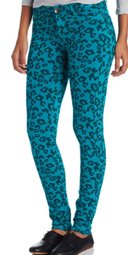 Southpole Juniors Printed Pattern Moleton Skinny Pants, Teal,Size Large by Vanessa Jane