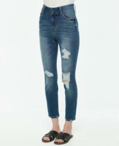 Vanilla Star Juniors High-Rise Distressed Skinny Jeans, Size 1 by Vanessa Jane