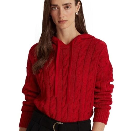 Lauren Ralph Lauren Cable-Knit Cotton Hoodie Sweater by Vanessa Jane