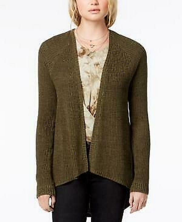 Oh! Mg Juniors Open-Front Cardigan Olive, Size Medium by Vanessa Jane