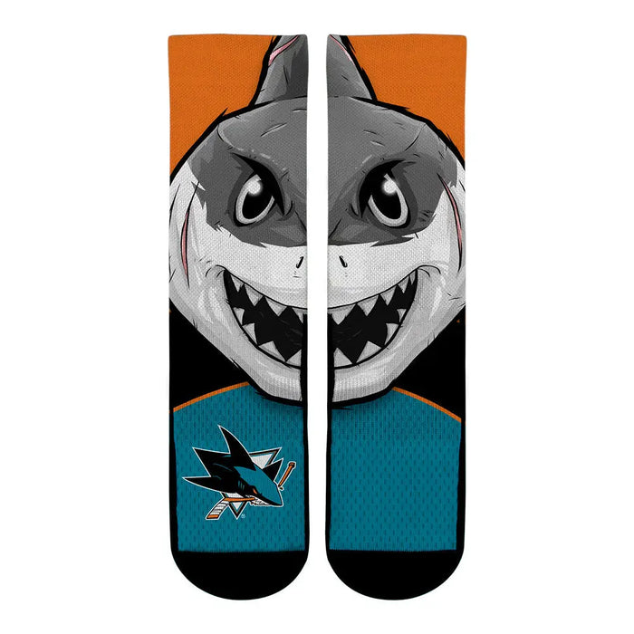 San Jose Sharks - Split Face Mascot by Rock 'Em Socks