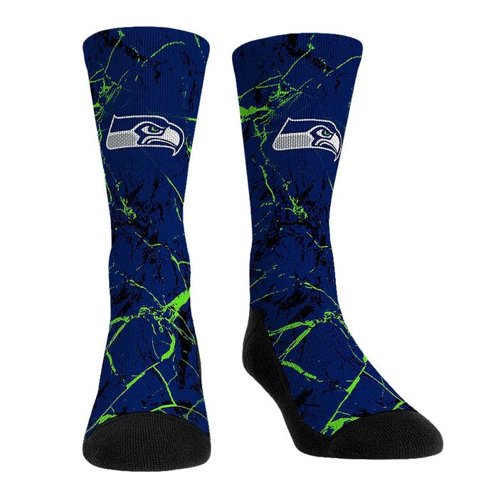 Seattle Seahawks - Cracked Marble by Rock 'Em Socks
