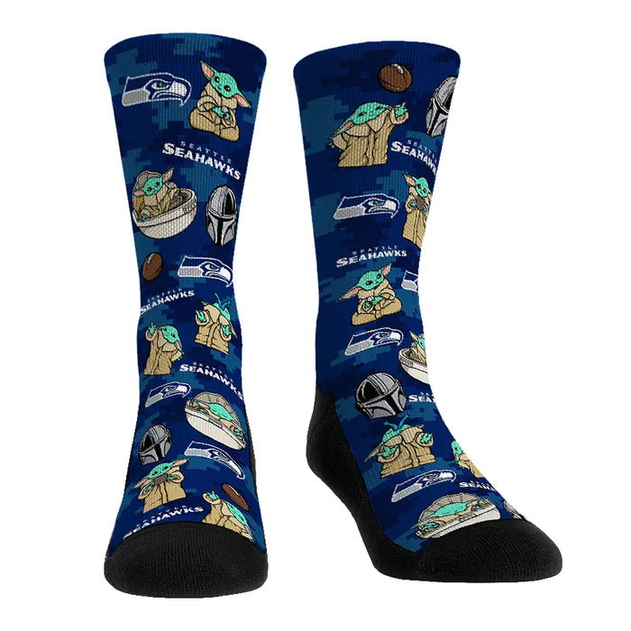 Seattle Seahawks - Star Wars - Grogu All-Over by Rock 'Em Socks