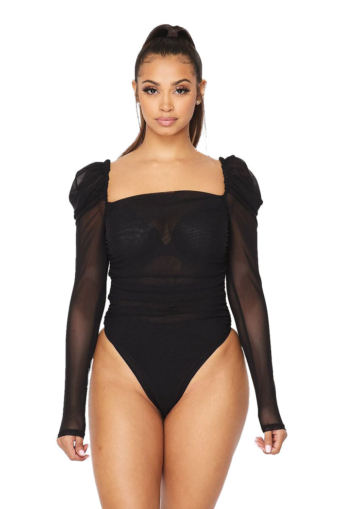 Long Sleeve See Thru Bodysuit by The House of Stylez