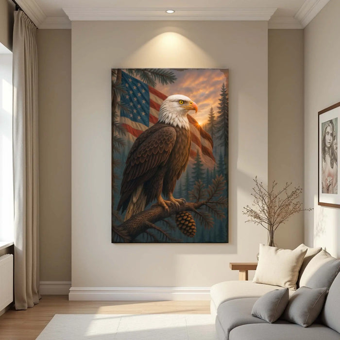 Sentinel of the Pines Eagle Wall Art by Tailored Canvases
