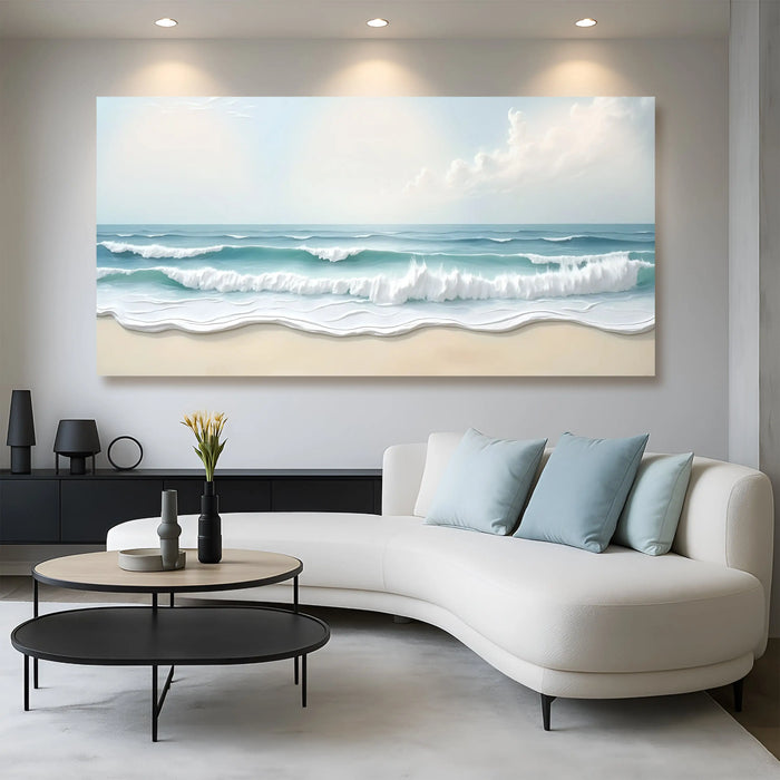Serene Ocean Wave Coastal Wall Art XIV by Tailored Canvases
