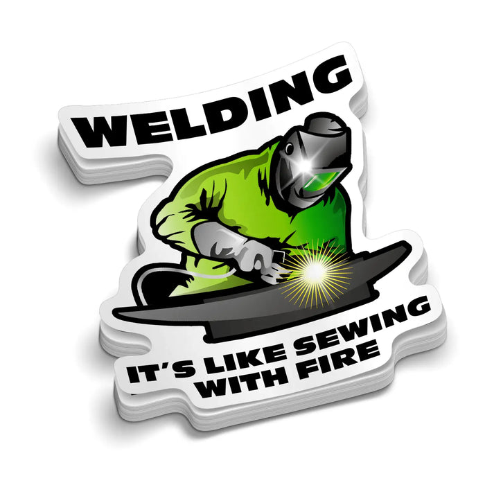 Sewing With Fire - Hard Hat Decal by Armed American Supply