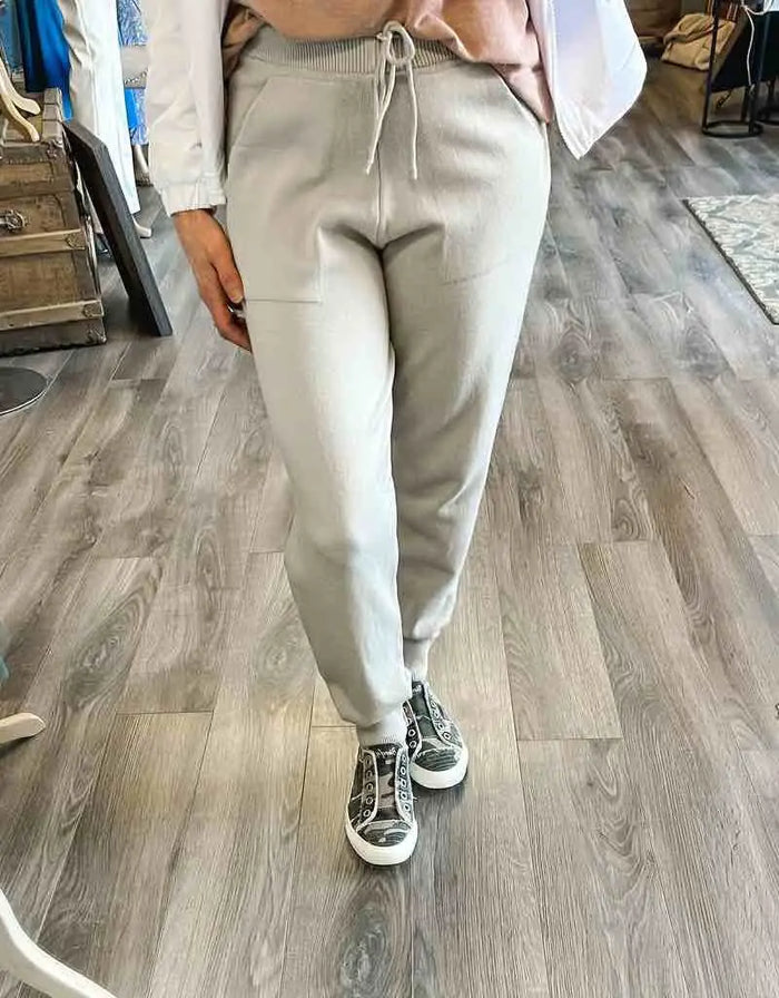 Shantel Knit Joggers - Beige by Boutique 23