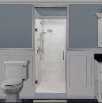 Miseno MSDCFL3072 72H x 30W Frameless Hinged Pivoting Shower Door by Vanessa Jane