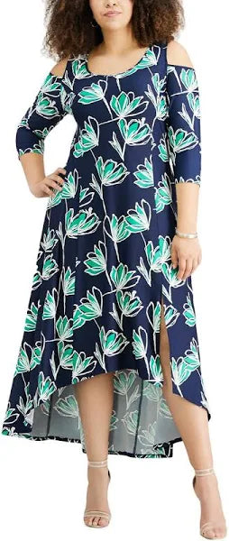 NY Collection Womens Plus Cold Shoulder Dress by Vanessa Jane