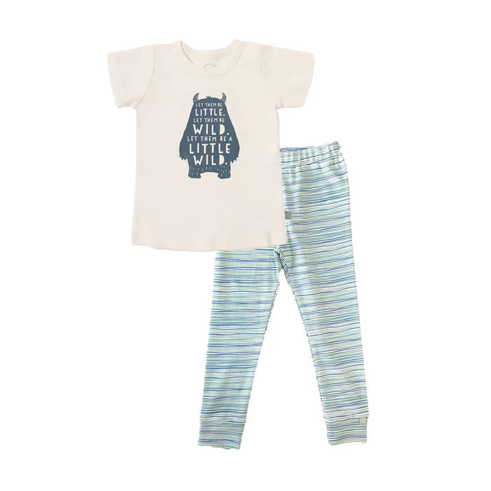 short sleeve pajama set | wild child pinstripes by Finn + Emma