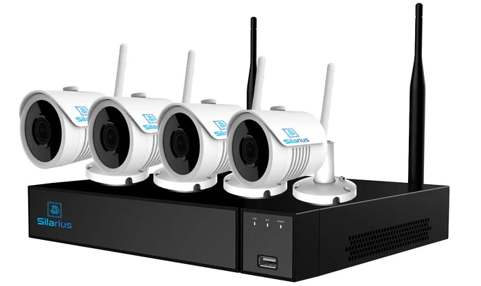 Silarius SIL-4CHNVRWIFI8MPKIT4 AI 4CH 8MP WiFi kit, 4K, 3.6mm lens (NDAA Compliant), 4TB HDD by Silarius