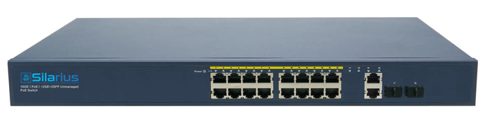 Silarius SIL-A16POE1G150 20 Ports POE+ switch with 16 Gigabit Ports PoE+, 2 Gigabit Uplinks, and 2 SFP Slots Uplink - 150W POE+ by Silarius