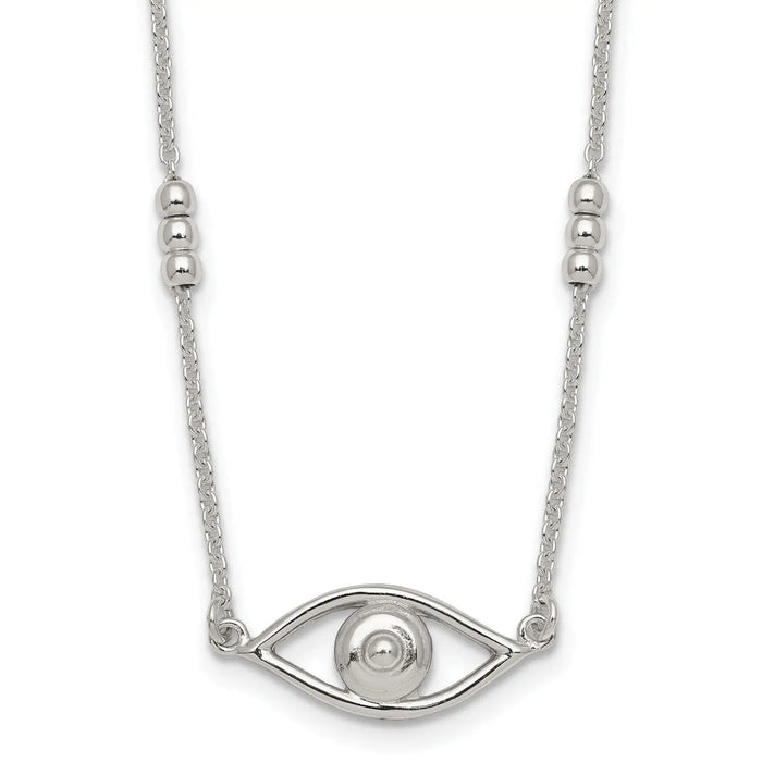 Silver Evil Eye Necklace by Fine Color Jewels