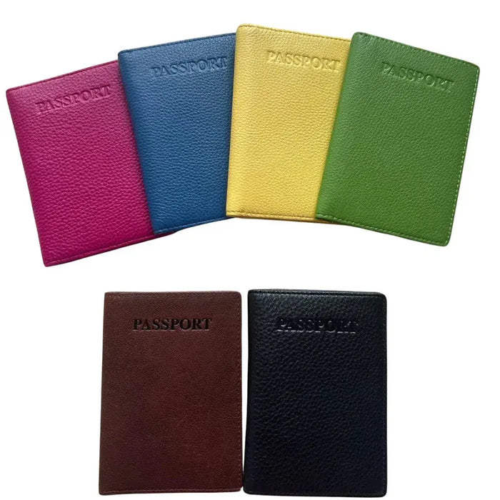 Sophia Full-Grain Leather Passport Cover with Card Slots & ID Window by MiamiLeathers.com