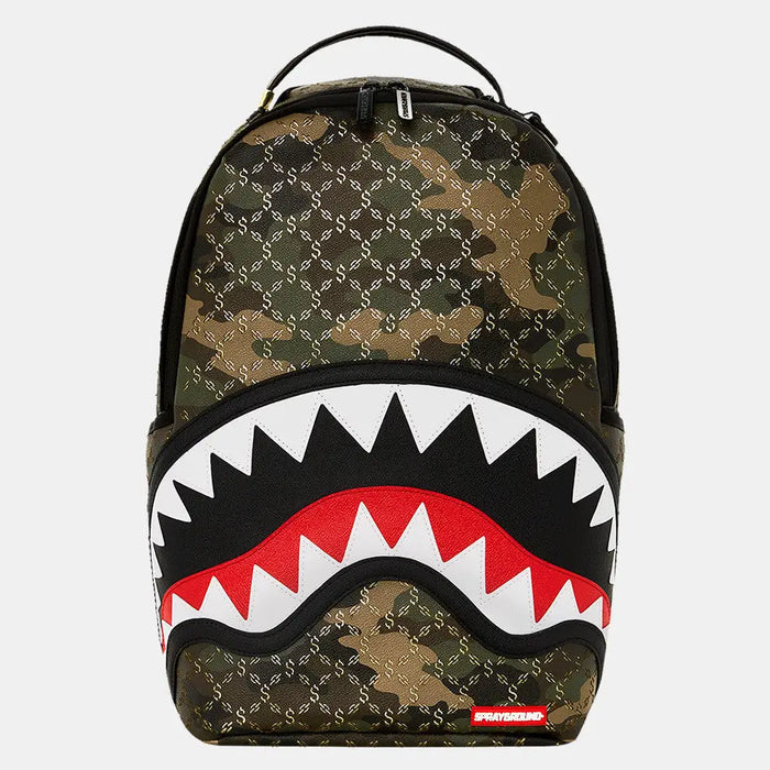 Sprayground $ Pattern Over Camo DLXSV Backpack B5084 by I-Max Fashions