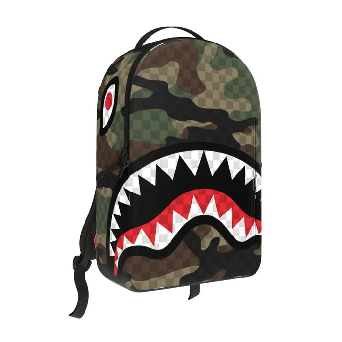Sprayground Woodland Camo Check Backpack B7654 by I-Max Fashions
