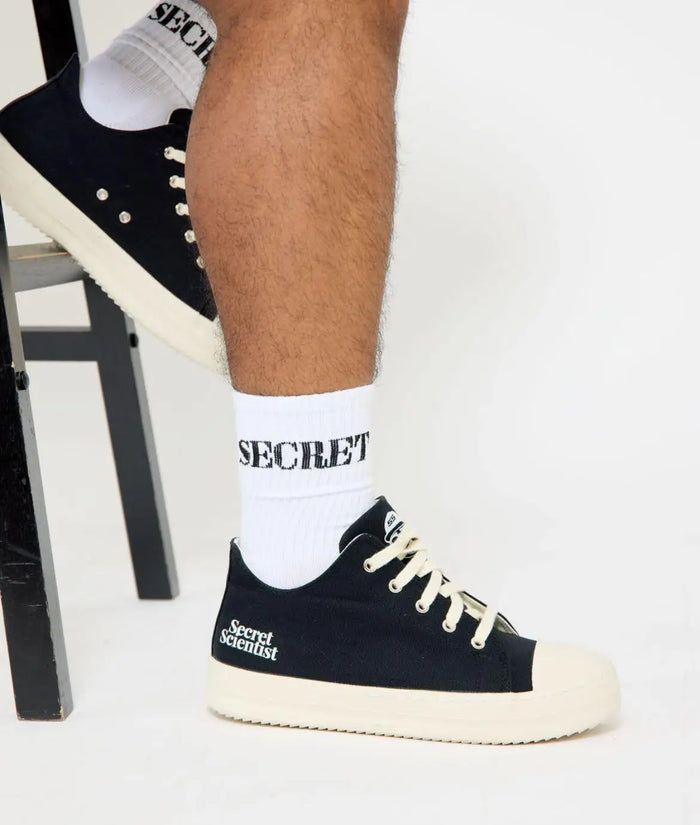Staple Script Secret Socks - White by SecretScientist