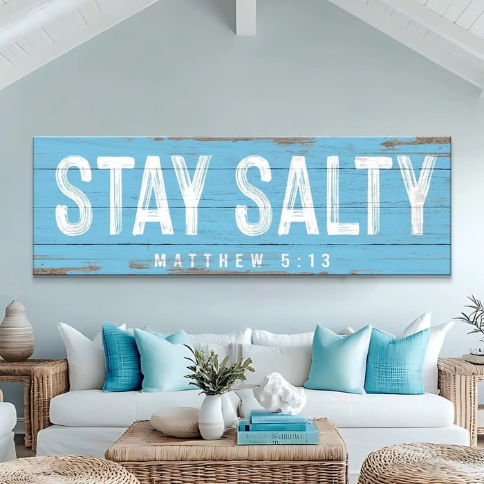 Stay Salty Coastal Sign IV by Tailored Canvases