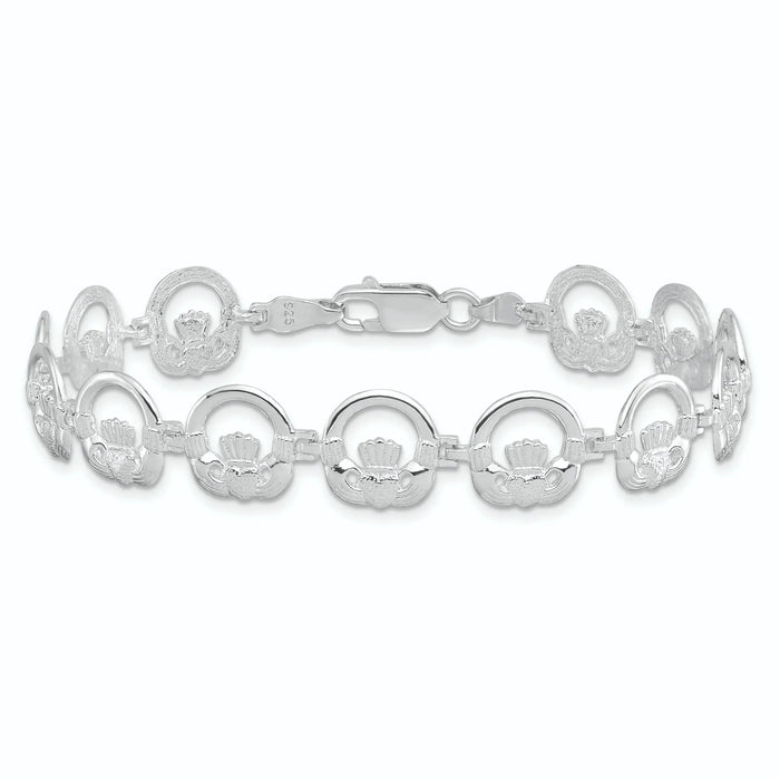 Sterling Silver Claddagh Circle Bracelet by Fine Color Jewels