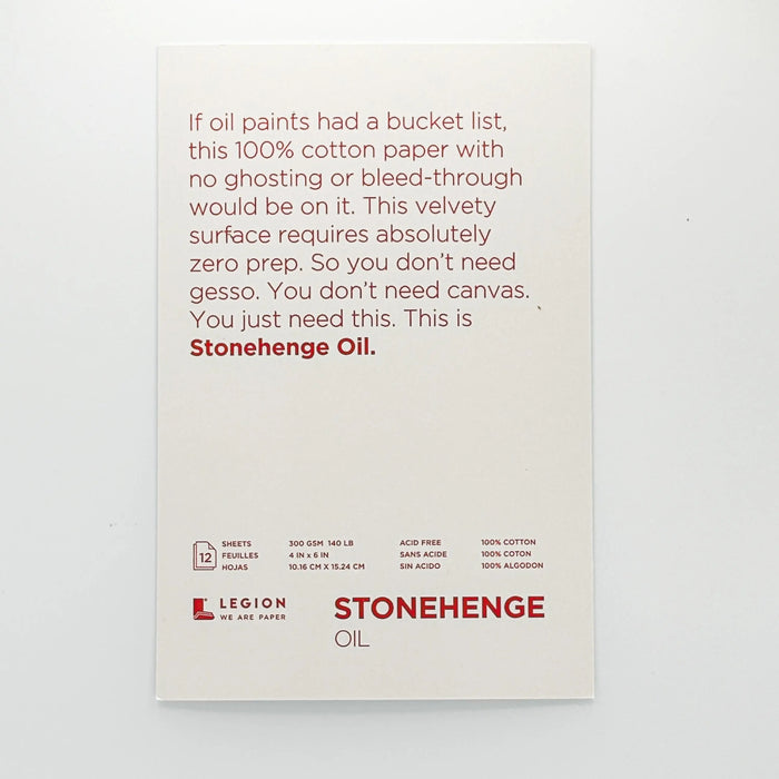 Stonehenge Artist Oil Paper Pad, White 4x6 (12 Sheets) by ShopSketchBox