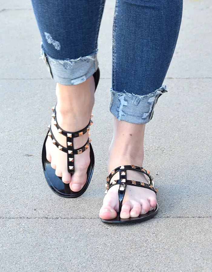 Studded Flat Sandal by Boutique 23
