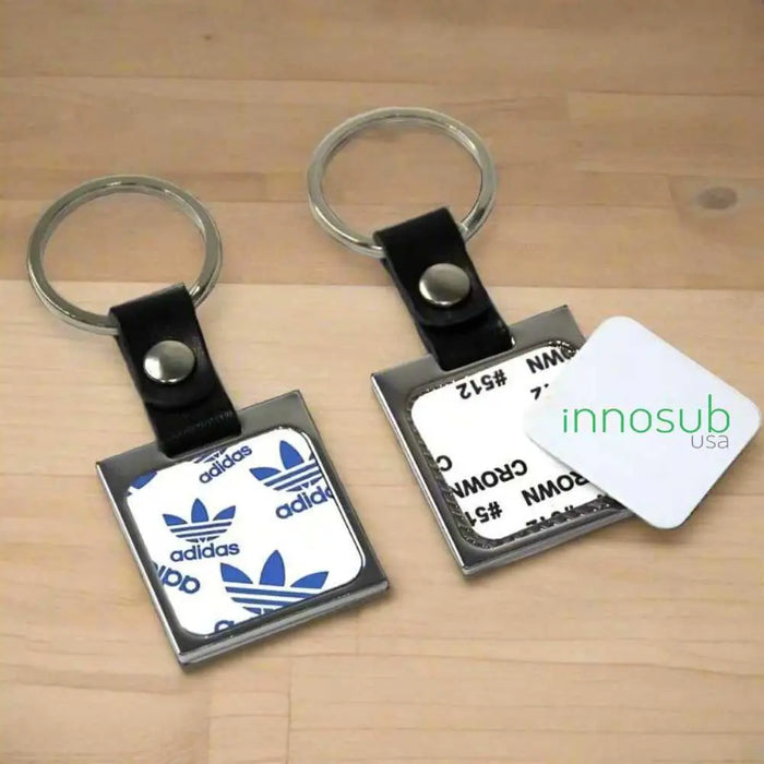 Sublimation Blanks Elegant Keychain with Aluminum Insert Chain |Leather |by INNOSUB USA by INNOSUB USA