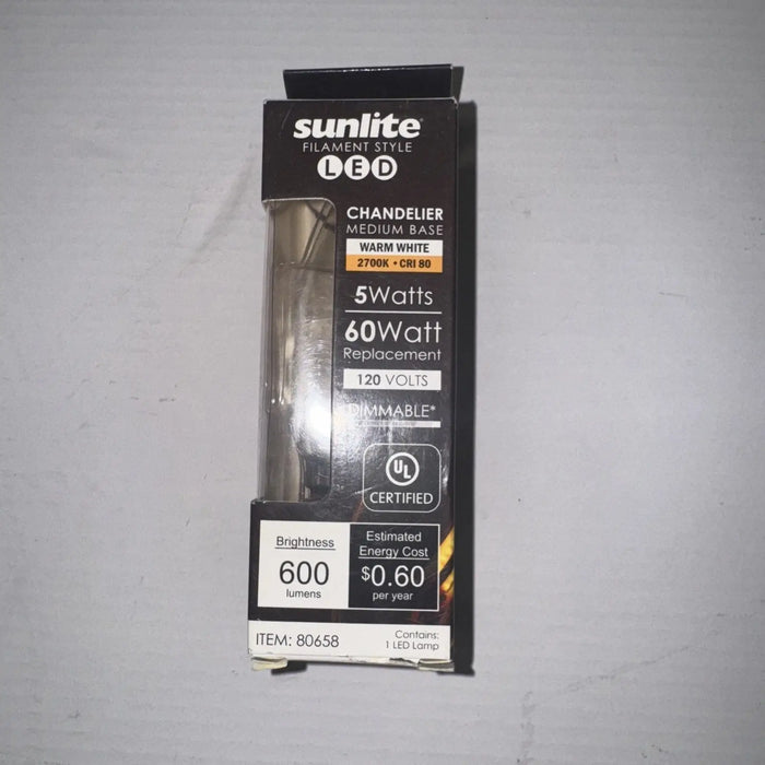 Sunlite Chandelier 5 Watt 120v Item Num.80658 LED 600 Lumens Bulb by Price Is Right Miami