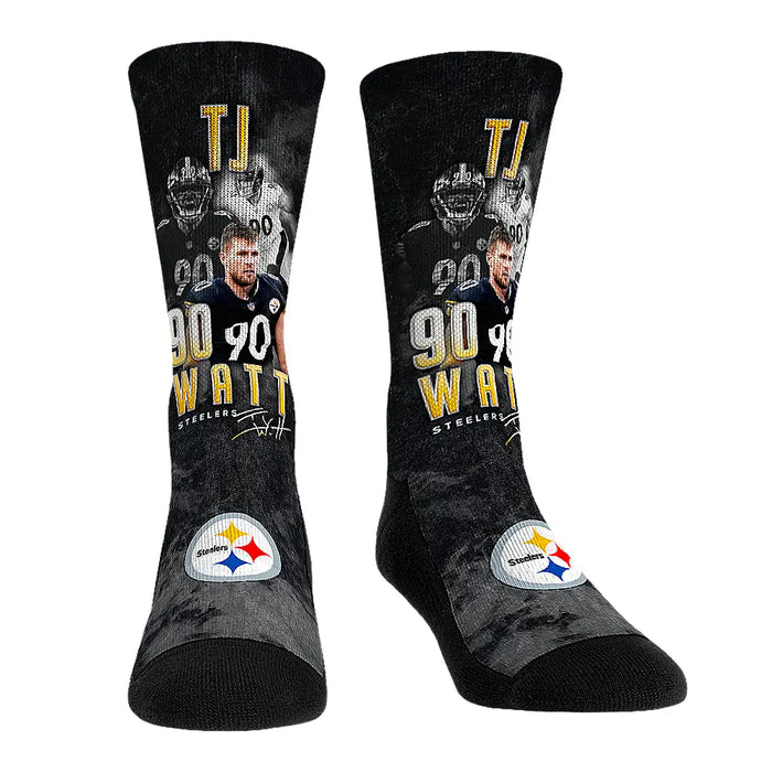 T.J. Watt - Pittsburgh Steelers - Retro Photo by Rock 'Em Socks