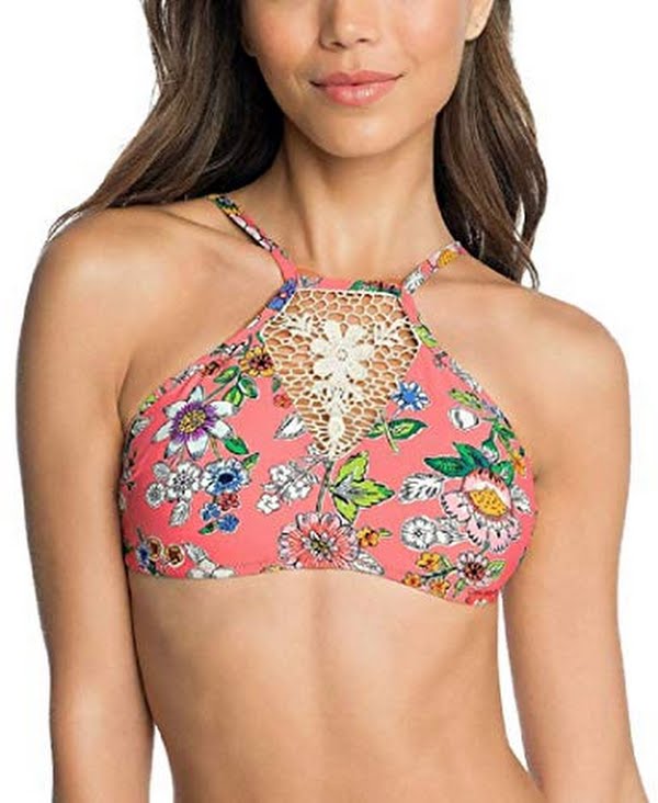 Vera Bradley Harper High-Neck Reversible Bikini Top,Size Large by Vanessa Jane