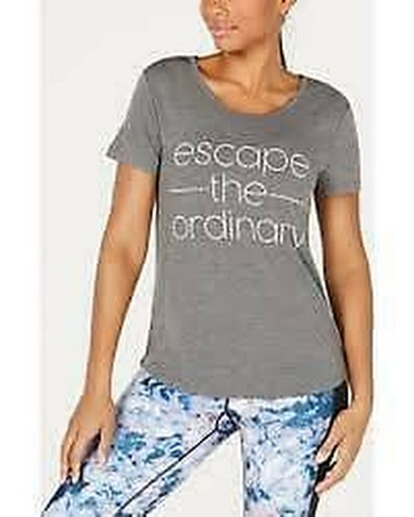Ideology Escape the Ordinary Graphic V-Back T-Shirt, Size Large by Vanessa Jane
