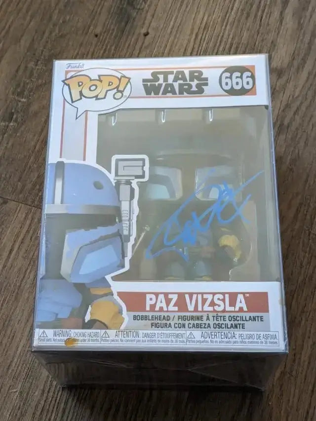Tait Fletcher Signed Paz Vizsla Funko Pop #666, Star Wars (COA) by Price Is Right Miami