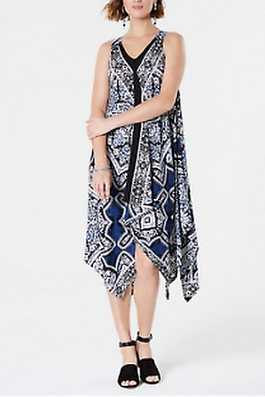 Style & Co Printed Handkerchief-Hem Dress, Size Small by Vanessa Jane