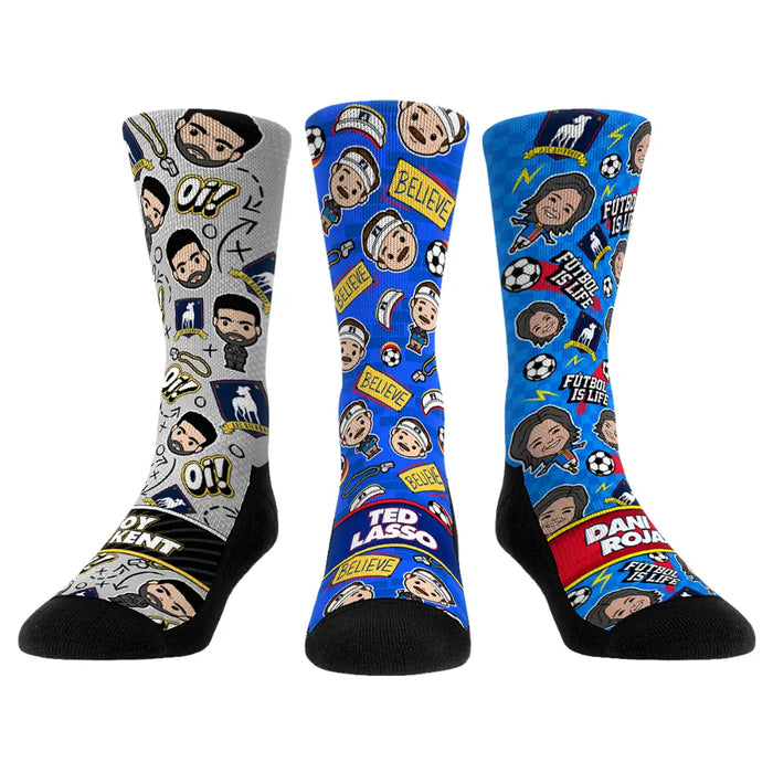 Ted Lasso - Chibi All-Over - 3-Pack by Rock 'Em Socks