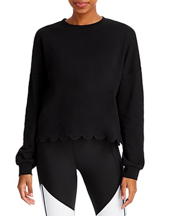 Aqua Athletic Scalloped Sweatshirt by Vanessa Jane